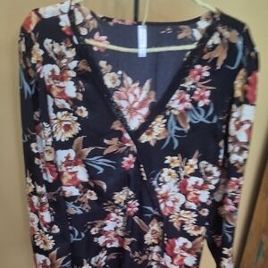 Xhilaration Floral Black and Brown Dress